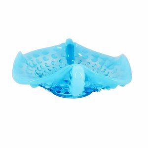 Fenton Blue Opalescent Hobnail Handled Bon Bon Dish Bowl #389 Ruffled Vintage
